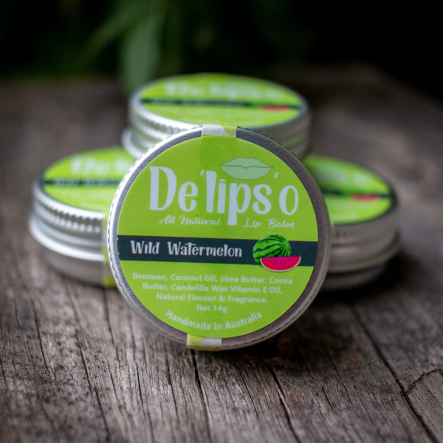 6 Pack Delipso all natural Lip Balm 14g Tins Delipso