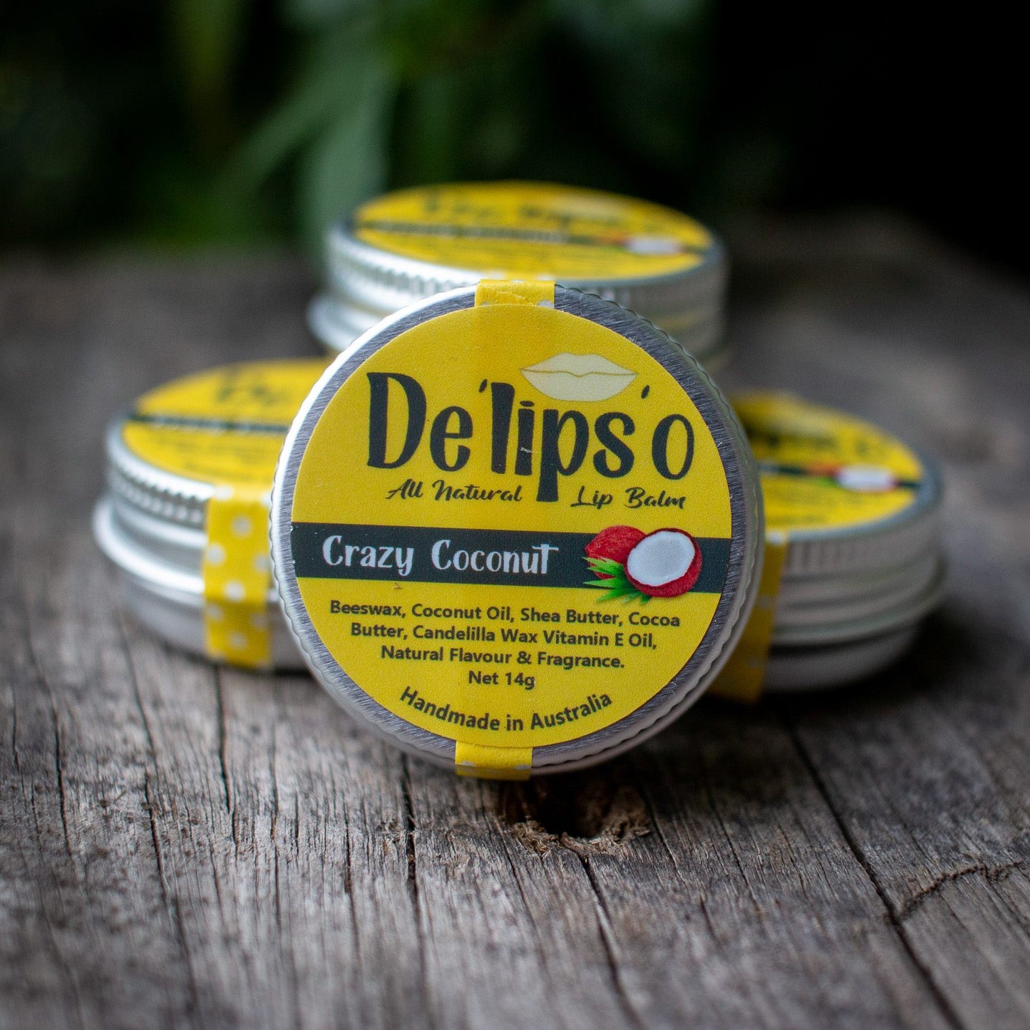 6 Pack Delipso all natural Lip Balm 14g Tins Delipso