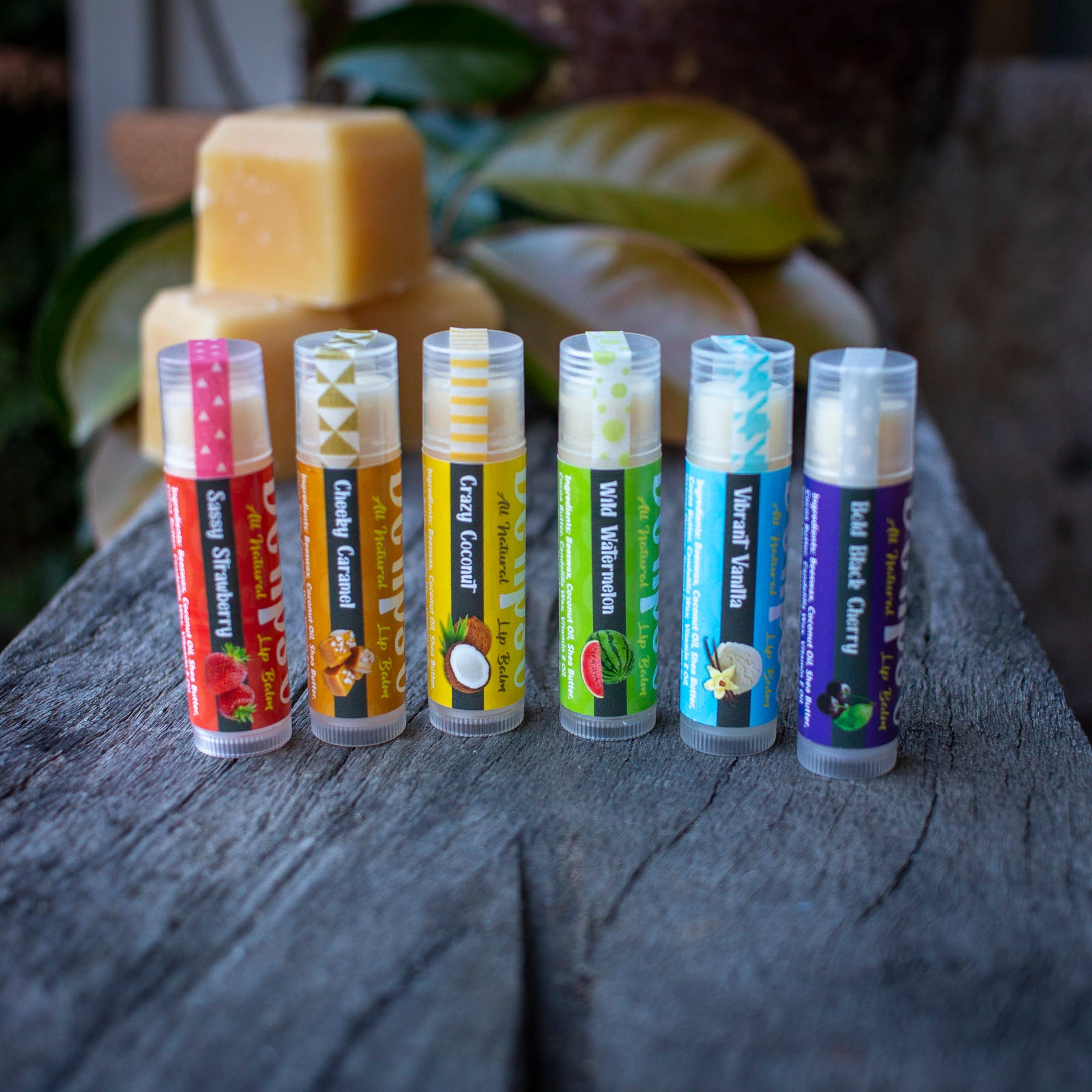 6 Pack of Delipso all natural Lip Balm 5g Tubes Delipso