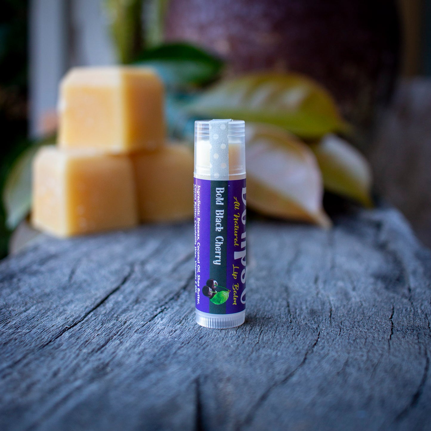 Bold Black Cherry all natural Lip Balm 5g Tube Delipso