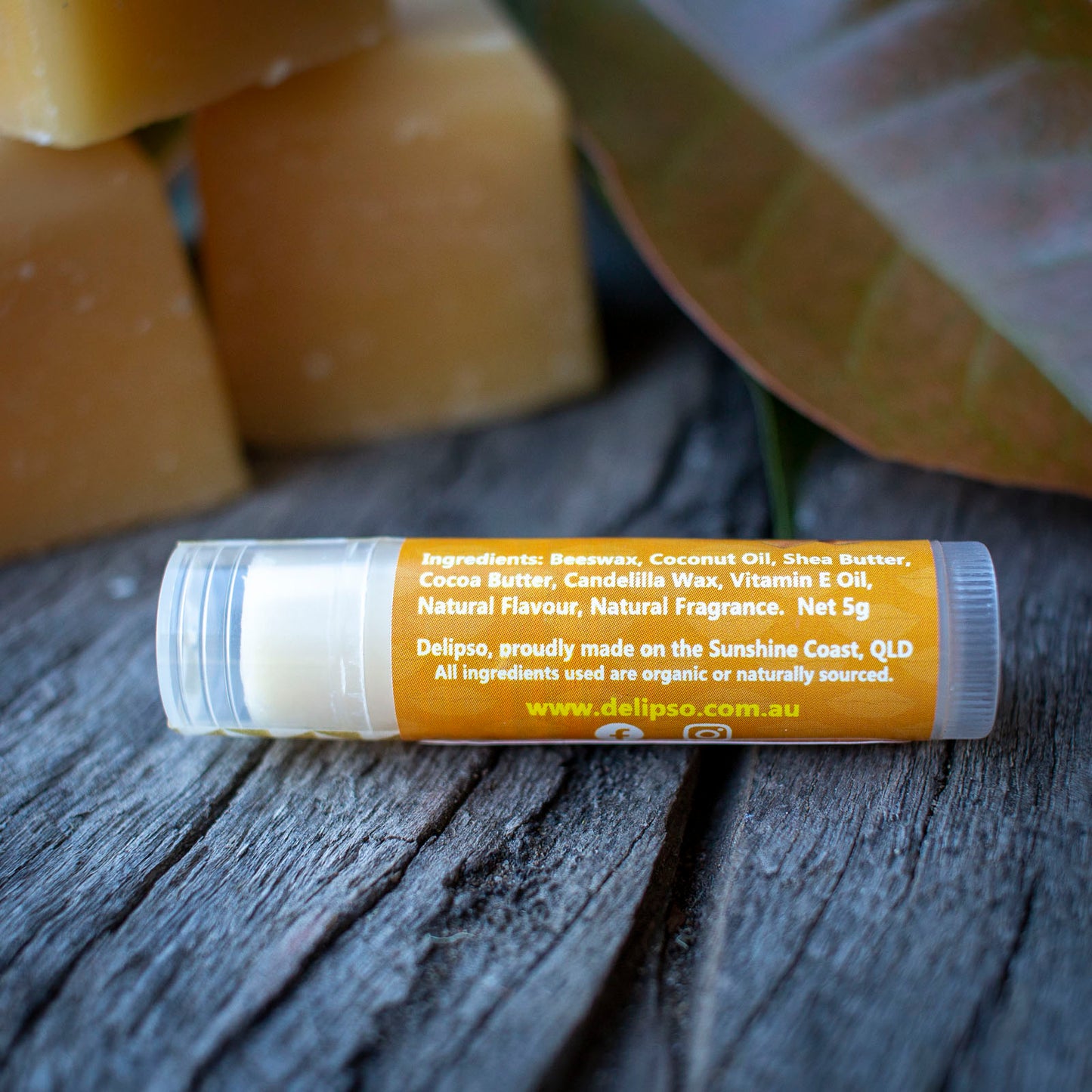 Cheeky Caramel all natural Lip Balm 5g Tube Delipso