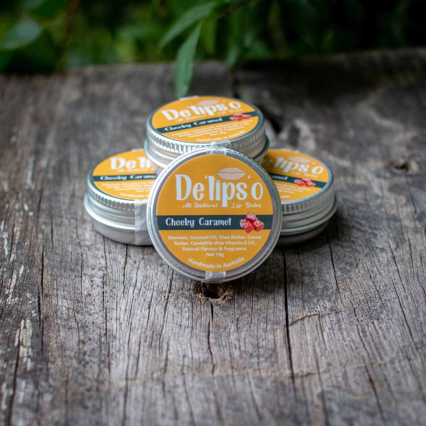 Cheeky Caramel all natural Lip Balm 14g Tin Delipso