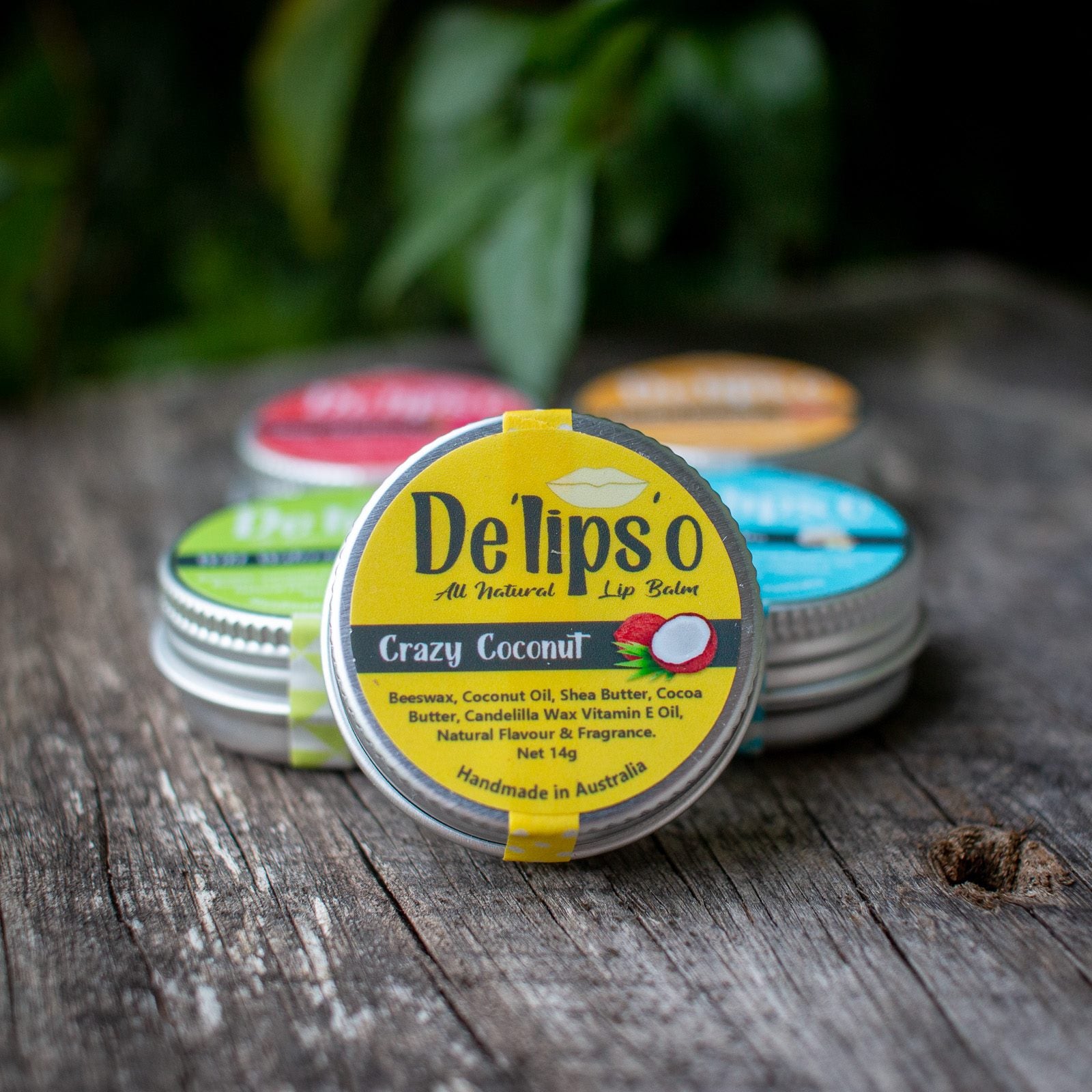 Crazy Coconut all natural Lip Balm 14g Tin Delipso