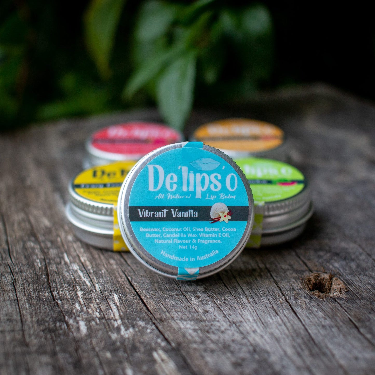 Vibrant Vanilla all natural Lip Balm 14g Tin Delipso