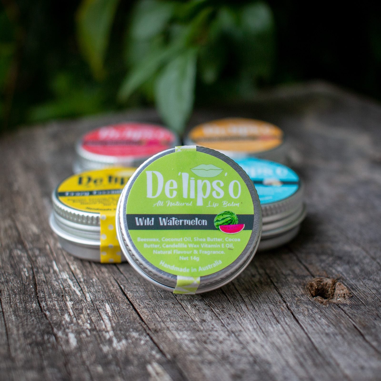 Wild Watermelon all natural Lip Balm 14g Tin Delipso