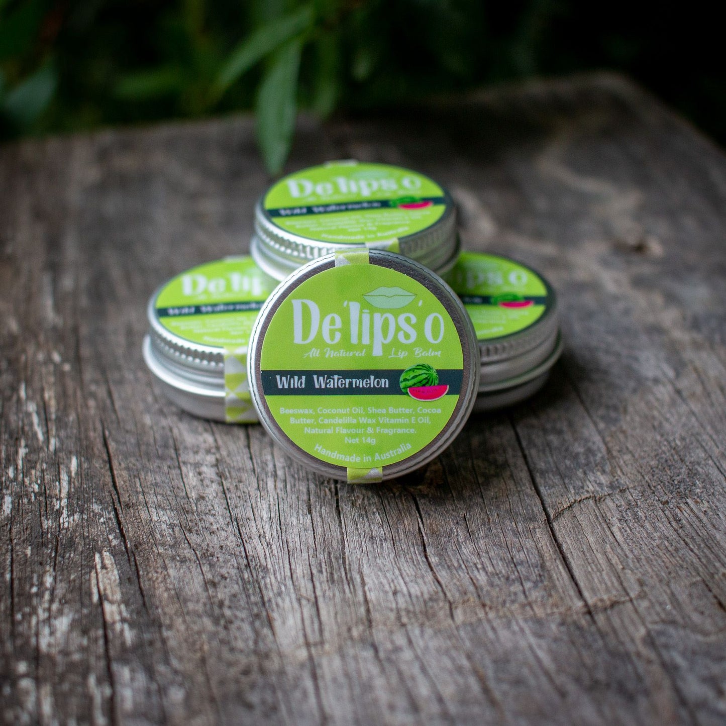 Wild Watermelon all natural Lip Balm 14g Tin Delipso