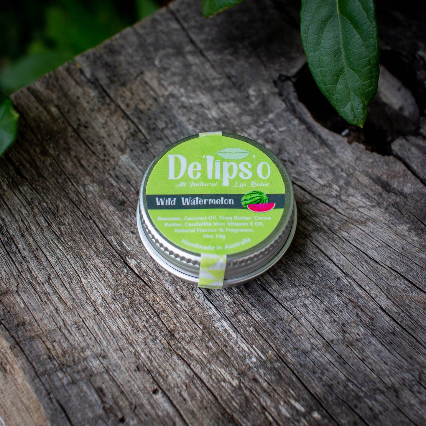 Wild Watermelon all natural Lip Balm 14g Tin Delipso